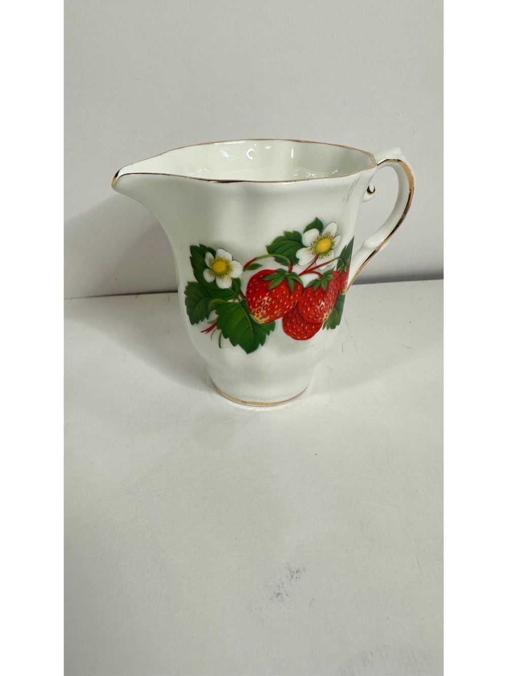 Royal Grafton Strawberry Fair Fine Bone China Creamer Gold Trim England